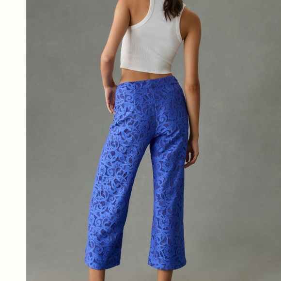 NWT Anthropologie Maeve The Colette Lace Cropped Wide-Leg Pants - Picture 6 of 13